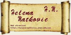 Helena Matković vizit kartica